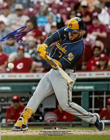 Brewers Catcher VICTOR CARATINI Signed 8x10 Photo #2 AUTO