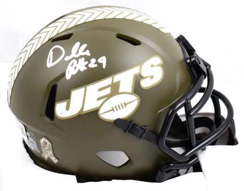 Darrelle Revis Signed Jets Salute to Service Speed Mini Helmet - Beckett W Holo