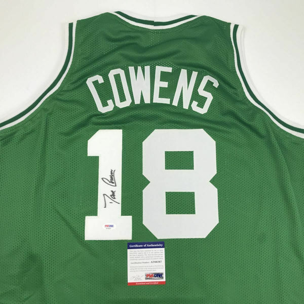 Autographed/Signed DAVE COWENS Boston Green Basketball Jersey PSA/DNA COA Auto