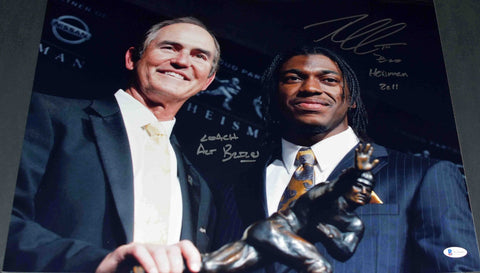 ART BRILES & ROBERT GRIFFIN III RG3 SIGNED BAYLOR BEARS 16x20 PHOTO + HEISMAN 11