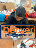 Troy Franklin Autographed Denver Broncos Lunar Mini Helmet Beckett 47999