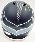 Russell Wilson Signed Seattle Seahawks Speed Mini Helmet In Green RW Holo