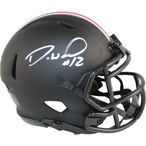 Denzel Ward Autographed/Signed Ohio State Buckeyes Eclipse Mini Helmet JSA 53099
