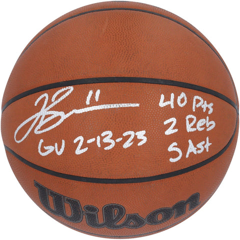Autographed Jalen Brunson Knicks Game Used Basketball Item#13419793 COA
