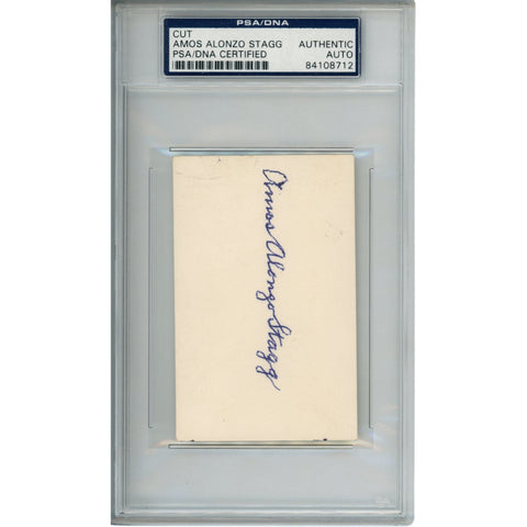 Amos Alonzo Stagg Signed University of Chicago 2 1/2 x 4" Cut PSA Slabbed 54791