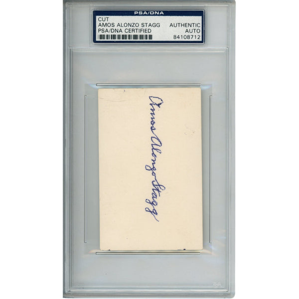 Amos Alonzo Stagg Signed University of Chicago 2 1/2 x 4" Cut PSA Slabbed 54791