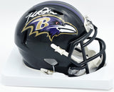 Terrell Suggs Autographed Falcons Black Mini Helmet Beckett Witness 2W637289