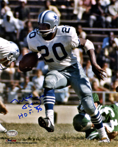 Mel Renfro Signed Dallas Cowboys With Football 8x10 Photo w/HOF'96 - SS COA