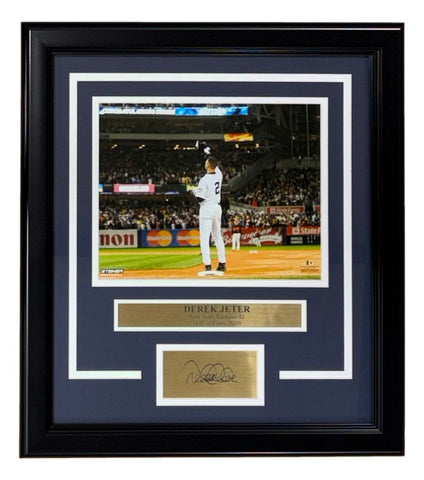 Derek Jeter Framed 8x10 NY Yankees Hat Tip Photo w/ Laser Engraved Signature