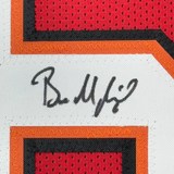 Framed Autographed/Signed Baker Mayfield 35x39 Tampa Red Football Jersey BAS COA