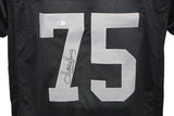 Howie Long Autographed/Signed Pro Style Black XL Jersey BAS 30407