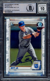 Bobby Witt Jr Signed 2020 Bowman Chrome #BCP25 KC Royals Rookie Card BAS Auto 10