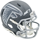 MICHAEL VICK AUTOGRAPHED FALCONS SLATE GRAY MINI HELMET BECKETT WITNESS 243637