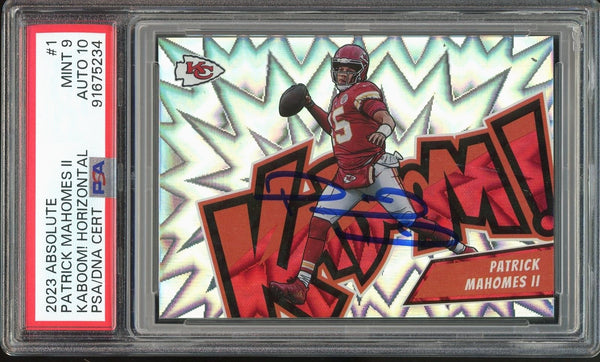 2023 Panini Absolute KABOOM! #1 Patrick Mahomes On Card PSA 9/10 Auto Super Sports Center 2023 Panini Absolute KABOOM! #1 Patrick Mahomes On Card PSA 9/10 Auto Super Sports Center