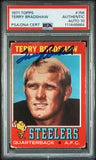 Steelers Terry Bradshaw Signed 1971 Topps #156 Rookie Card Auto 10! PSA Slab 2