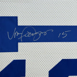Framed Signed Vince Ferragamo 35x39 Los Angeles White Jersey JSA COA
