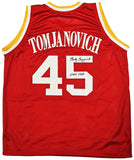 HOUSTON ROCKETS RUDY TOMJANOVICH AUTOGRAPHED RED JERSEY "2020 HOF" JSA 215753