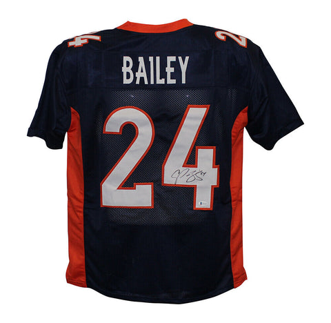 Champ Bailey Autographed/Signed Pro Style Blue XL Jersey BAS 30549