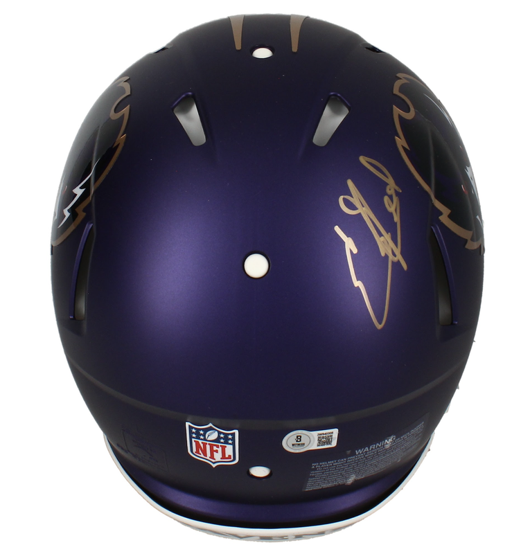 Ed Reed Signed Cleat Ed Reed Autographed Ravens 2024 Alternate Authentic Speed Helmet Becke ...