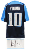 Vince Young Signed Blue Custom Football Jersey - (SCHWARTZ COA)