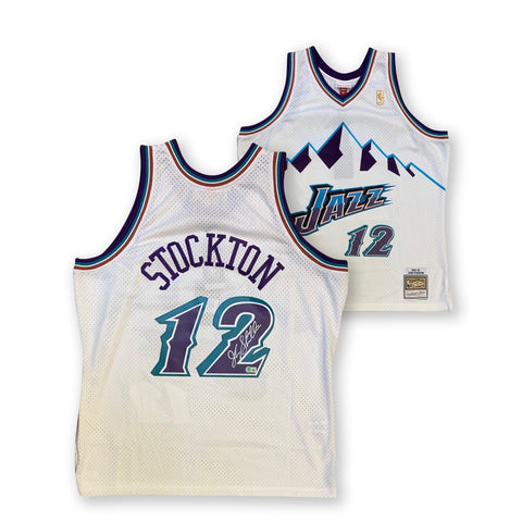 John Stockton Signed Utah Jazz Mitchell Ness White Swingman Jersey Beckett S