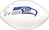CHRIS CARSON AUTOGRAPHED SEAHAWKS WHITE LOGO FOOTBALL FANATICS HOLO 215882