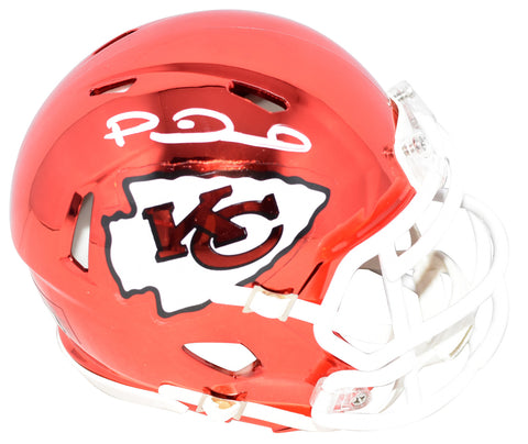 PATRICK MAHOMES SIGNED KANSAS CITY CHIEFS CHROME SPEED MINI HELMET BECKETT