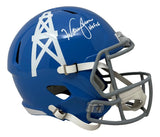 Warren Moon Signed Houston Oilers Full Size Blue Speed Replica Helmet HOF 06 BAS