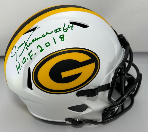 Packers JERRY KRAMER Signed Full Size LUNAR Replica Helmet AUTO w/ HOF - JSA