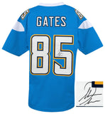 Antonio Gates (CHARGERS) Signed Light Blue Custom Football Jersey (SCHWARTZ COA)