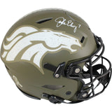 John Elway Autographed Denver Broncos SpeedFlex 22 Salute Helmet Beckett 50224