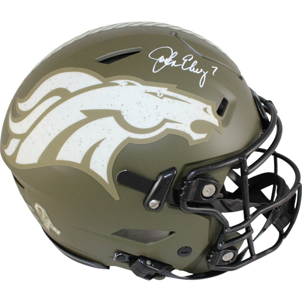 John Elway Autographed Denver Broncos SpeedFlex 22 Salute Helmet Beckett 50224