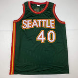 Autographed/Signed Shawn Kemp Seattle Dark Green Jersey PSA/DNA COA