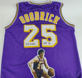 Gail Goodrich Signed Los Angeles Laker Photo Jersey (Beckett) 1972 NBA Champion