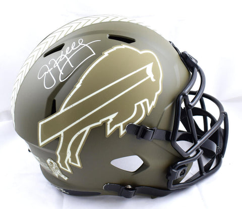 Jim Kelly Signed Buffalo Bills F/S Salute Speed Helmet-Beckett W Hologram *White