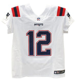 Tom Brady Signed New England Patriots Nike White Elite Jersey FAN 39510