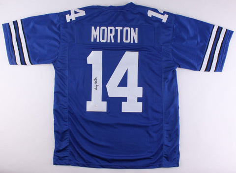 Craig Morton Signed Dallas Cowboys Blue Jersey (JSA COA) Super Bowl VI QB