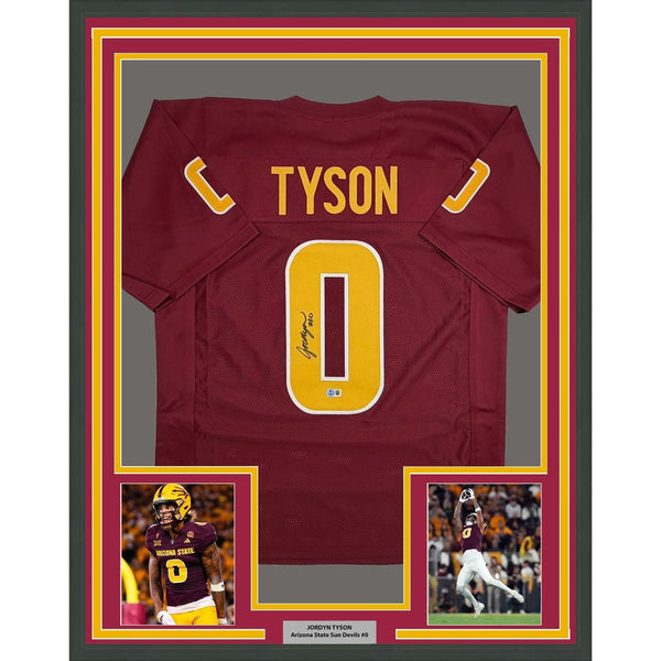Framed Autographed/Signed Jordyn Tyson 35x39 Arizona State Jersey BAS COA