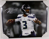 RUSSELL WILSON AUTOGRAPHED SIGNED FRAMED 24X30 CANVAS PHOTO SEAHAWKS RW 125707