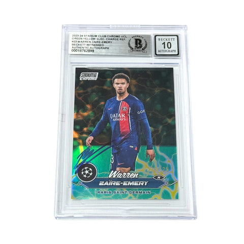 Warren Zaire-Emery Signed 2023 Topps Stadium Club Chrome /125 - BGS 10 Autograph