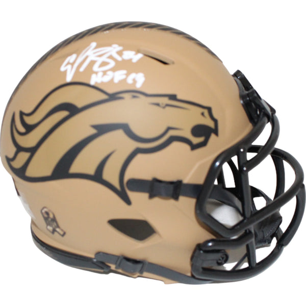 Champ Bailey Autographed Denver Broncos 23 STS Mini Helmet HOF Beckett WIT 46706