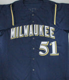 Brewers TREVOR HOFFMAN Signed Custom Navy Replica Jersey AUTO w/ HOF 18 - JSA