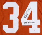 Ricky Williams Signed Texas Longhorns Jersey Inscribed "1998 Heisman" (PSA COA)