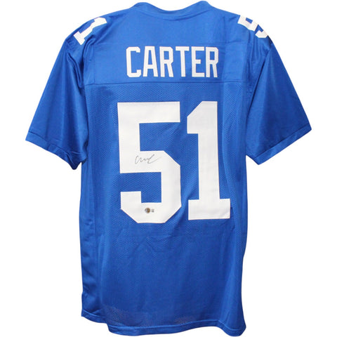 Abdul Carter Autographed Pro Style sz XL Blue Jersey Beckett Witness 51259