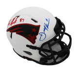 Julian Edelman & Gronkowski Signed New England Patriots Speed Lunar Mini Helmet