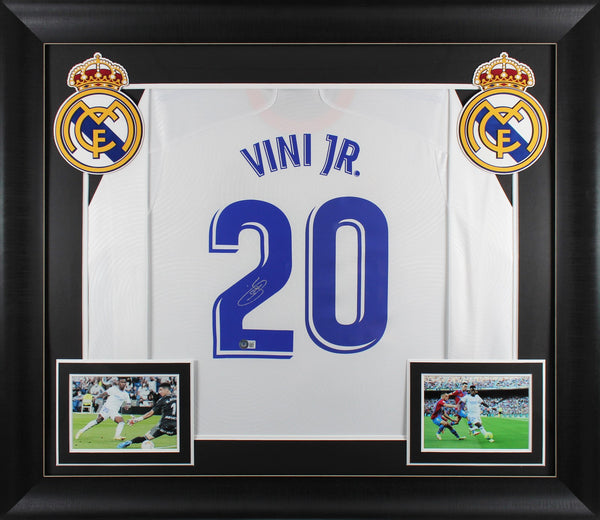 Real Madrid Vinicius Vini Jr. Authentic Signed White Adidas Framed Jersey BAS
