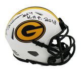 Jerry Kramer Signed Green Bay Packers Speed Lunar NFL Mini Helmet with "HOF 2018
