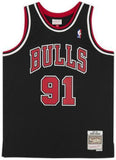 Dennis Rodman Chicago Bulls Signed Black 1997-98 Mitchell & Ness Replica Jersey