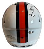 "No Fly Zone" 4x Autographed Denver Broncos Snowcapped Replica Helmet - BAS COA
