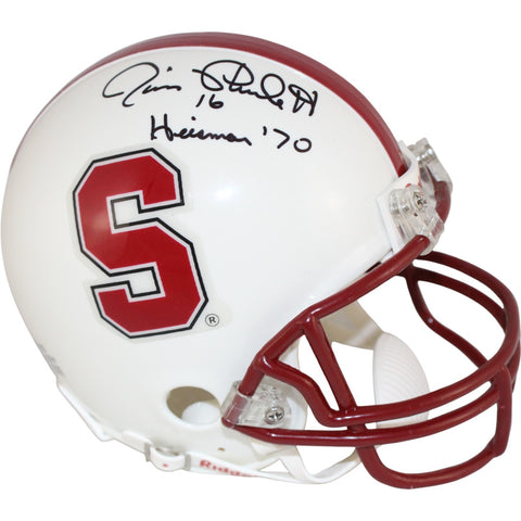 Jim Plunkett Autographed Stanford Cardinal Mini Helmet Heisman Beckett 52747